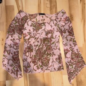 Vintage Floral Pink Top
